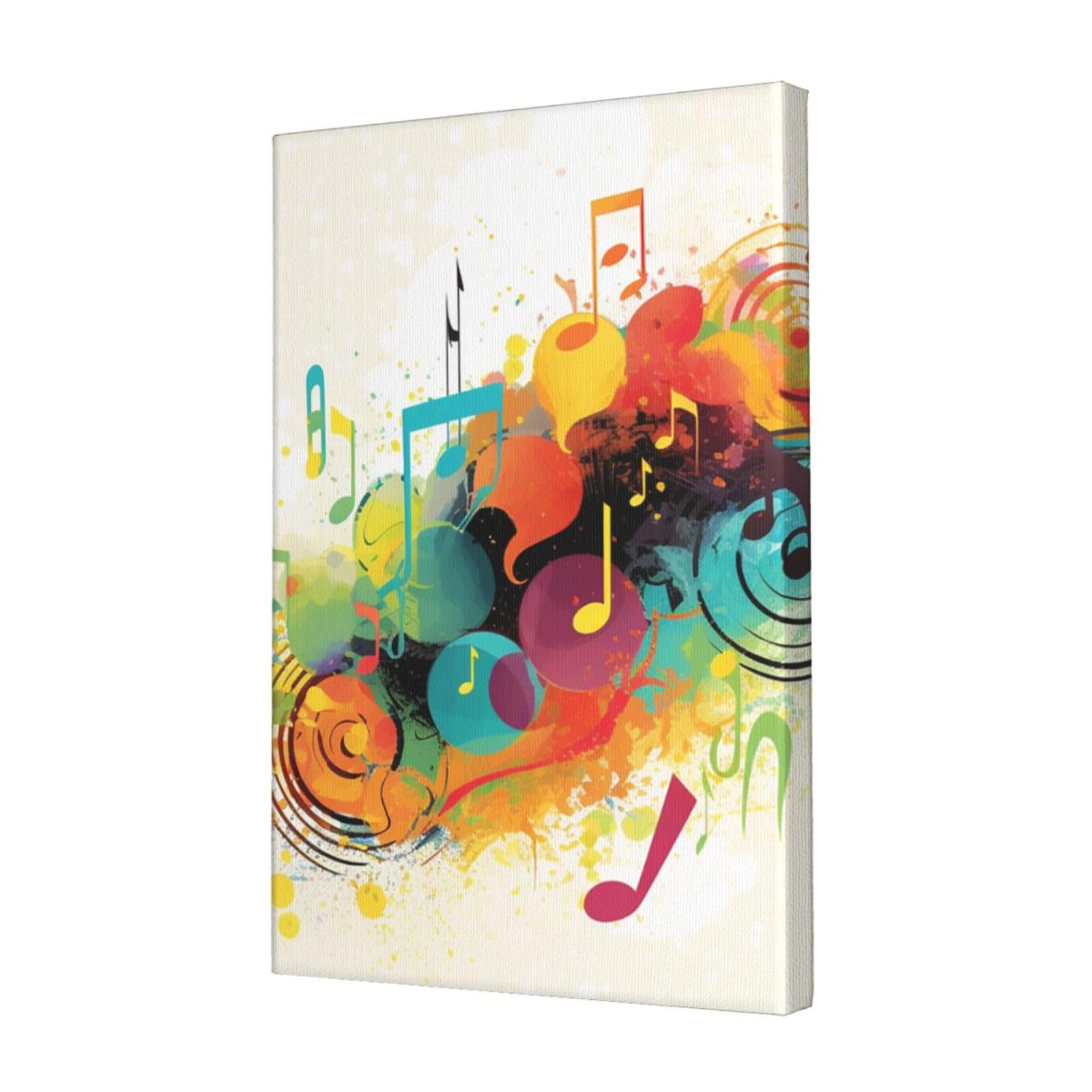 KLOPH Abstract Music Themed Canvas Wall Art for Living Room 12"x18" Modern Artwork Painting for Bathroom Hanging Canvas Prints Aesthetic Wallart for Bedroom Kitchen Office Wall Decor