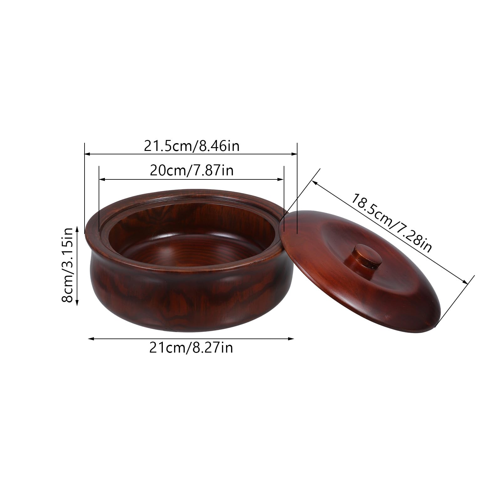 Bol de Madera con Tapa para Snacks y Frutas, Cuenco Resistente para Cocina y Aperitivos, Diseño Práctico y Elegante para Uso Diario