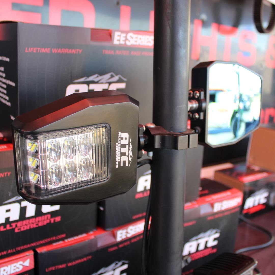 Side Winder Mirror Light Set | Universal Mount 1.5-2.0 Cage | Dual Function: Lighting & Mirrors | 3600 Lumens per Side | Complete with Wiring