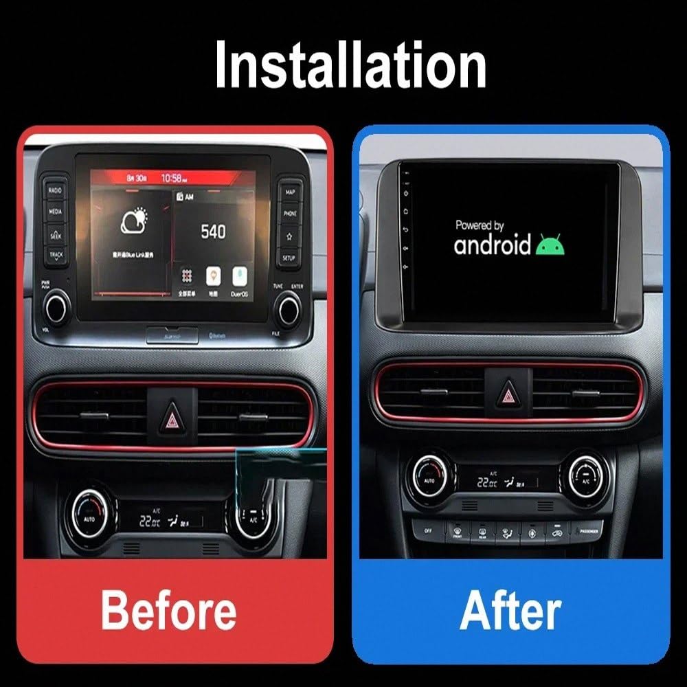 Radio Samochodowe dla Hyundai Encino Kona 2018 2019 Odtwarzacz Samochodowy Z Ekranem Dotykowym Hd, Carplay, Bluetooth, Wi-Fi, Radiem., 4 Rdzeń 2G+32G