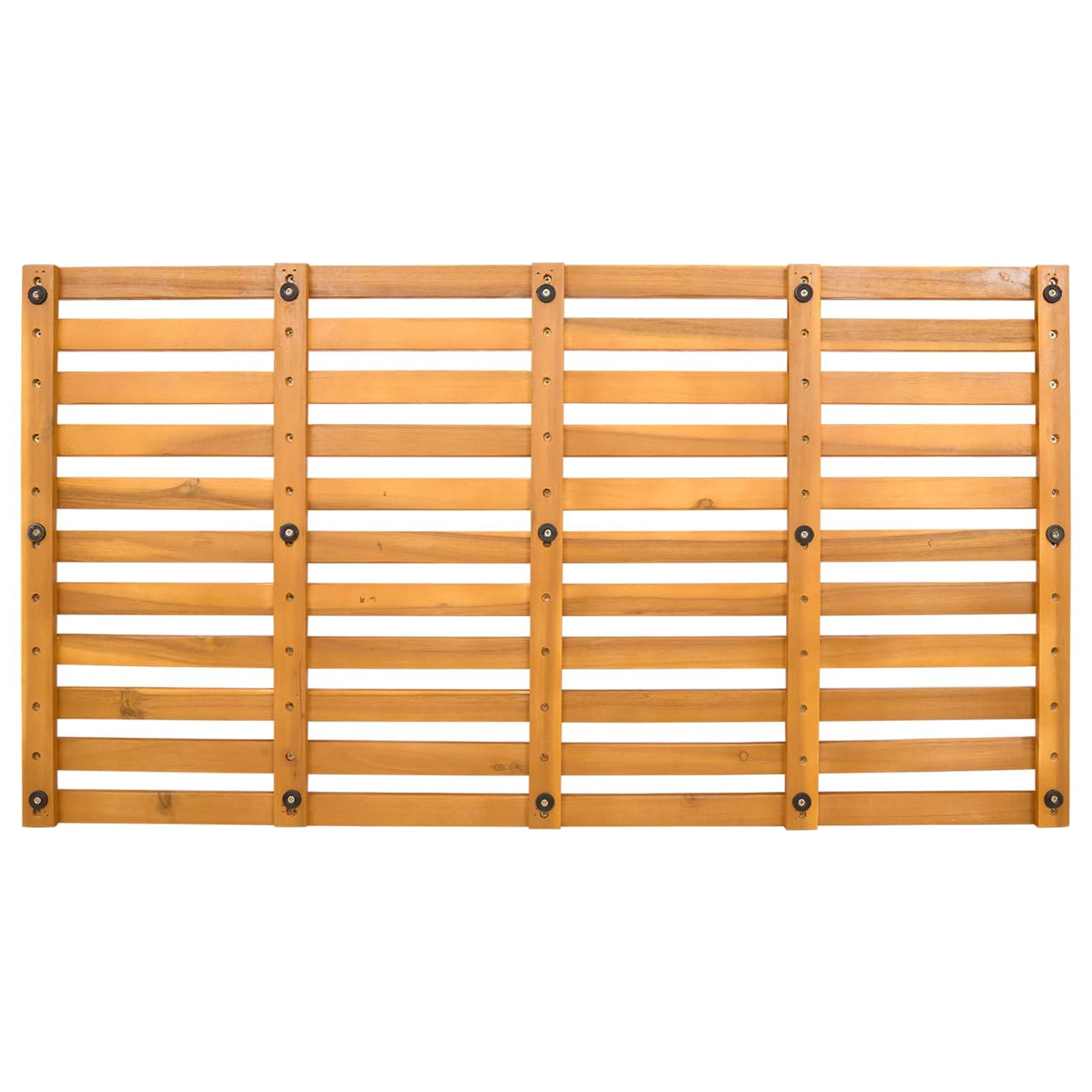 Badematte Holz 100 x 53 cm Duschvorleger rutschfest geölt braun für Badezimmer Sauna Wellnessbereich