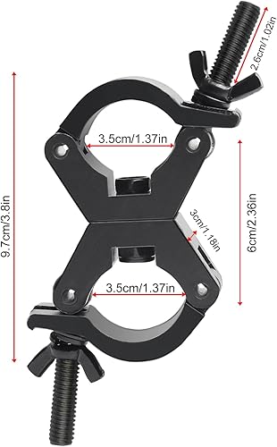 Miniatura 4 de Abrazaderas de acoplador giratorio para luces, abrazadera de poste negro de liberación rápida, abrazadera de truss de doble cabeza, abrazadera de