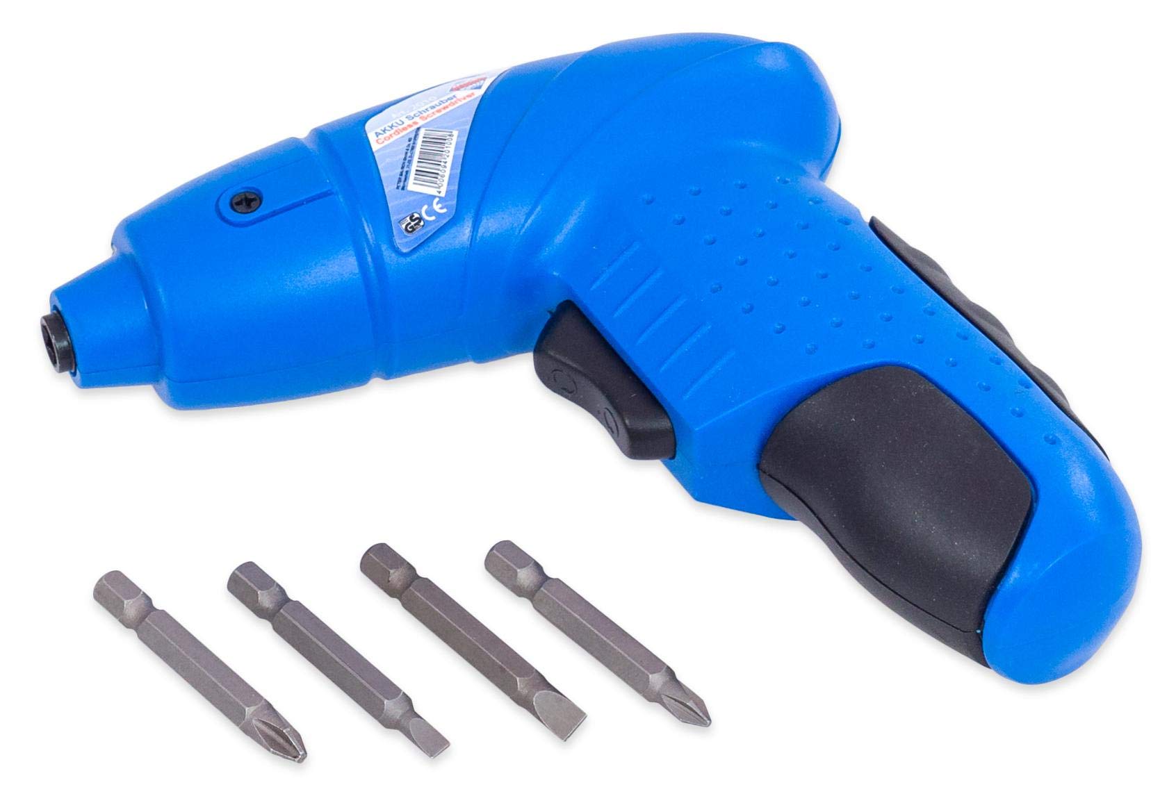 Pebaro 2010 Leistungsstarker Akkuschrauber, 9 Bits, USB-Kabel, Gürteltasche, drehbarer Griff zur Verwendung als Stabschrauber oder LED-Taschenlampe, Geschenkidee für Kinder