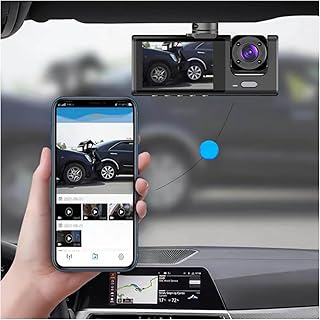 3 Channel Dash Cam Front ＆ Rear Inside, HD Dash Camera for Cars, Dashcam Three Way Car Camera with IR Night Vision, Recording, G-Sensor Three-Lens Car Recorder Easy to Install