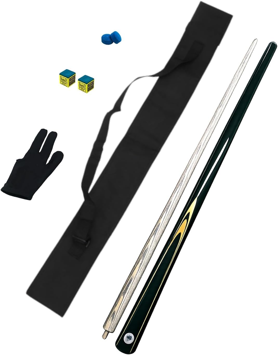 JBB Billiards Snooker Cue Stick and Pool Cue Stick Combo with 9mm Cue Stick, a Glove, 2 Tips, 2 chalks and a cue Cover