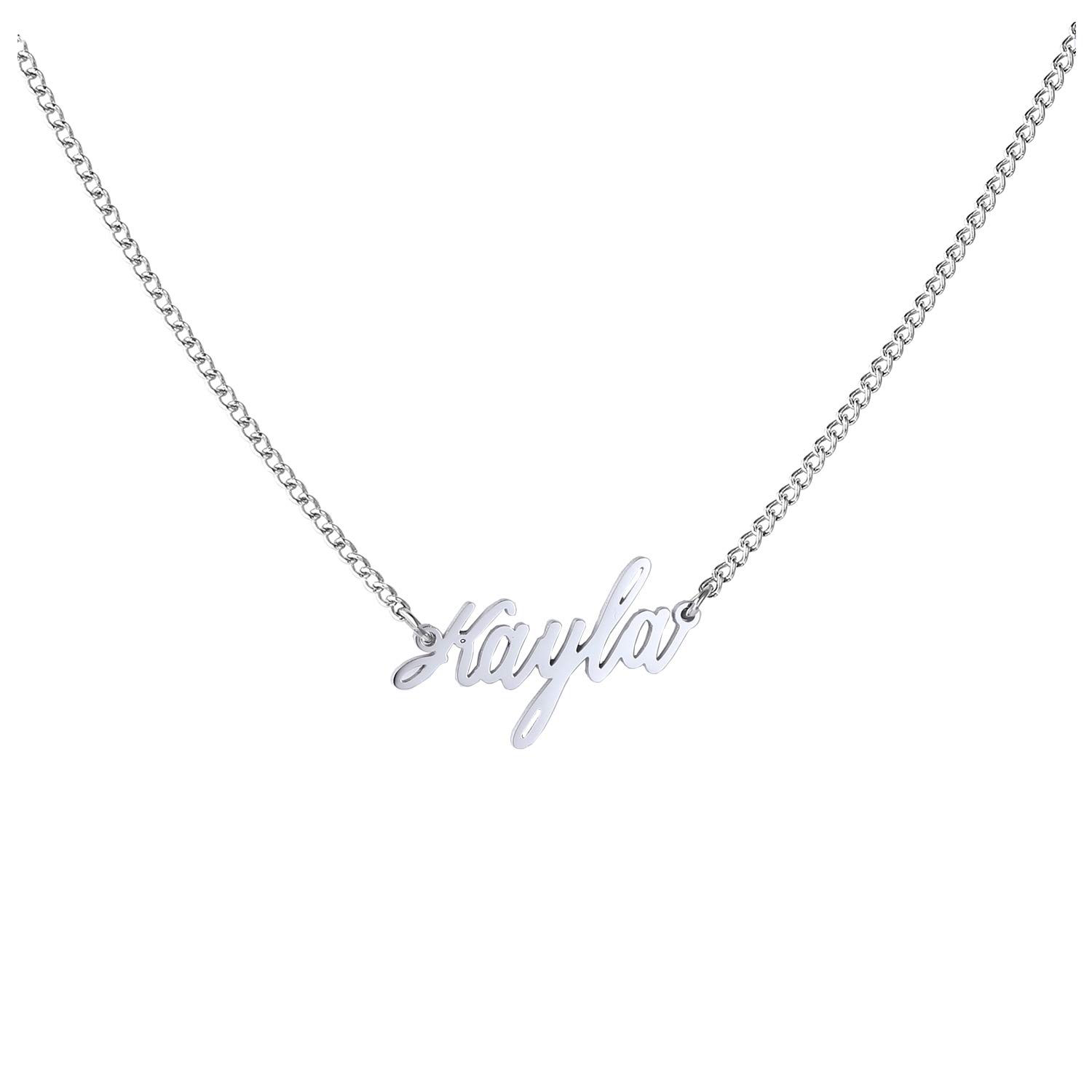 WIGERLONCustom Name Necklace Personalized Pendant 18k White Gold Plated for Women and Girl