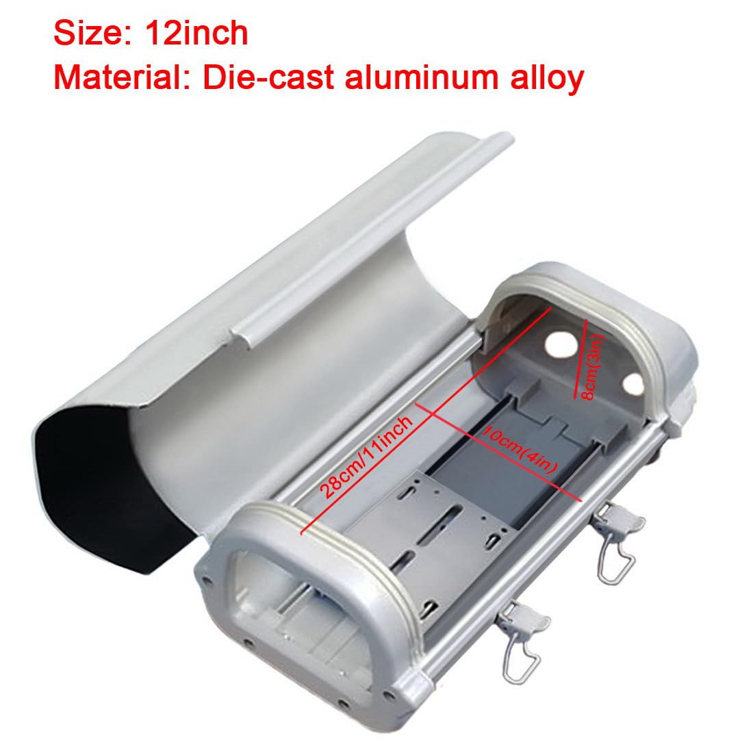 CCTV Sicherheitsgehäuse für Innen- und Außenbereich, Kamera-Box, 1 Stück, Aluminiumlegierung, 15,2 cm/20,3 cm/25,4 cm/30,5 cm, IP65, wetterfest, Anschlussdose, Kamerahalterung, Gehäuse, Staubschutz