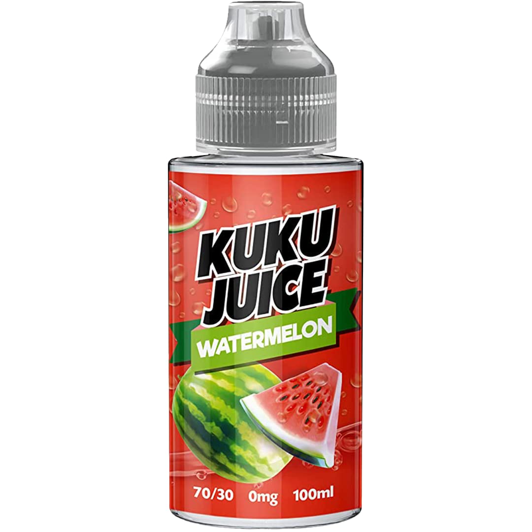 KUKU JUICEE liquid Watermelon vape liquid - Crafted with a 70VG/30PG vape juice Blend - 100ml Shortfill