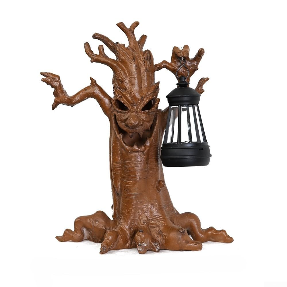 Estatua Árbol Halloween Solar con LED Cálido Estatua Árbol Halloween