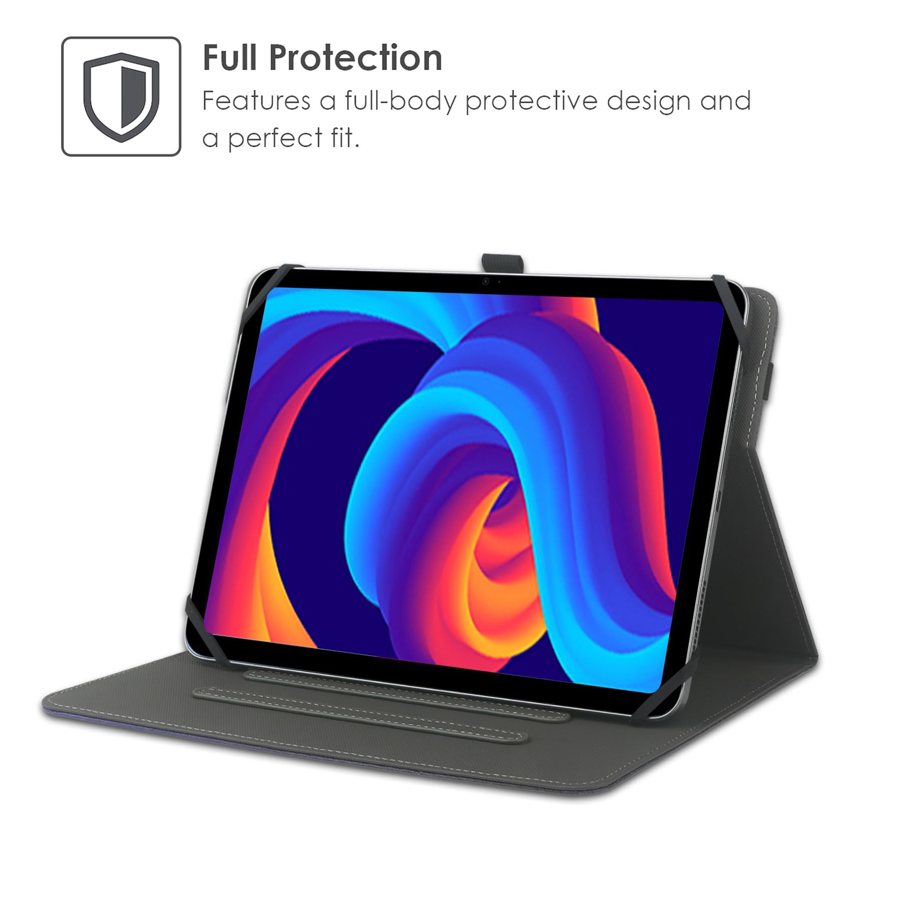 HGWALP Custodia universale per Tablet da 9-11 pollici，Multi-Viewing Angles PU Leather Stand Folio Cover con Porta Penna per 9 "10.1" 10.5 "11" Touch screen Tablet-BF