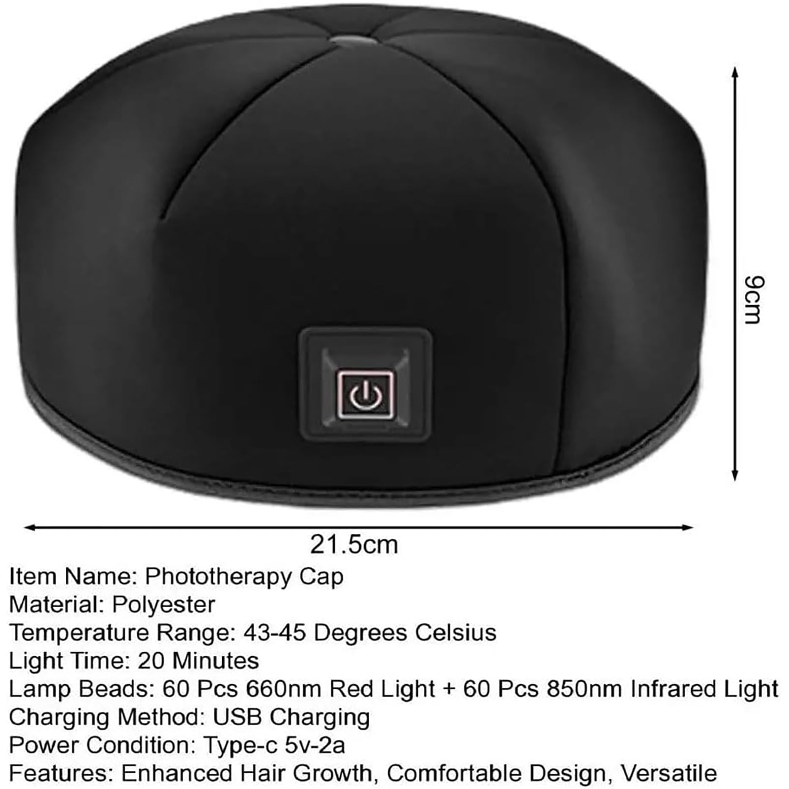 Bonnet De Croissance des Cheveux De Luminothérapie, Casque De Croissance des Cheveux, Bonnet De Photothérapie 120 LED 660nm Et 850nm, Améliore La Santé du Cuir Chevelu
