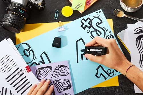 Image of STABILO Aesthetic Highlighter Pen Set || BOSS ORIGINAL NatureCOLORS | Pack of 10 | Black Art Marker