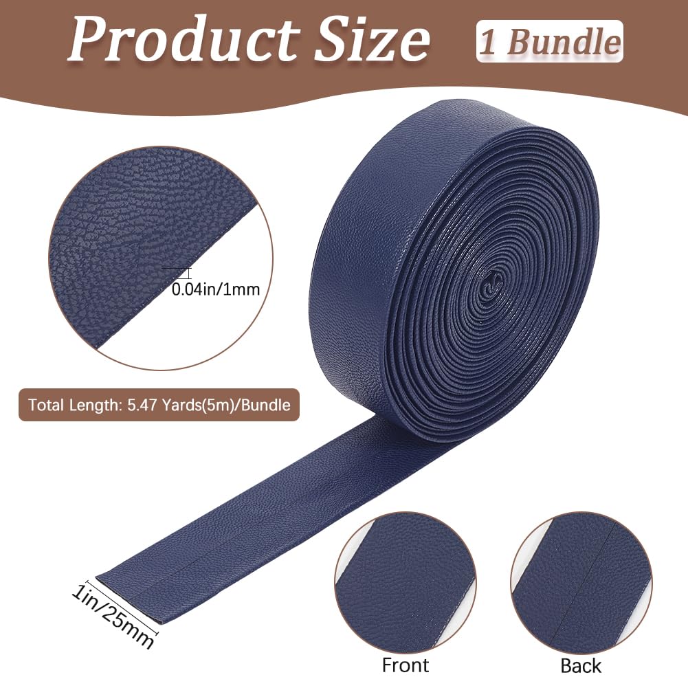 GORGECRAFT Lanières en Similicuir Noir 5 m X 25mm X 1mm Bandes de Cuir Repliables Texture Cuir d'agneau Cordon Plat en Similicuir PU pour Bricolage Couture Artisanat Fabrication de Bijoux