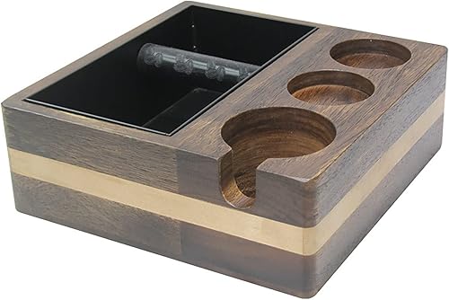 MOSHOU Caja de café espresso 4 en 1, cajas de almacenamiento compatibles con accesorios de espresso de 2.283 in para manipulación, distribuidor y