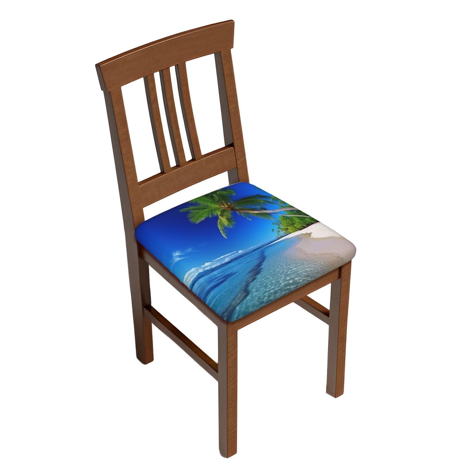 Housses de tabouret de bar carrées en velours motif bleu