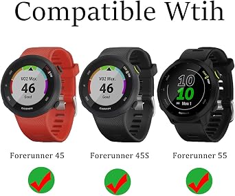 Suoman 4-Pack for Garmin Forerunner 55/45 / 45S Screen Protector, [Anti-Scratch] 2.5D 9H Hardness Ultra-Thin Tempered Glass Screen Protective Film