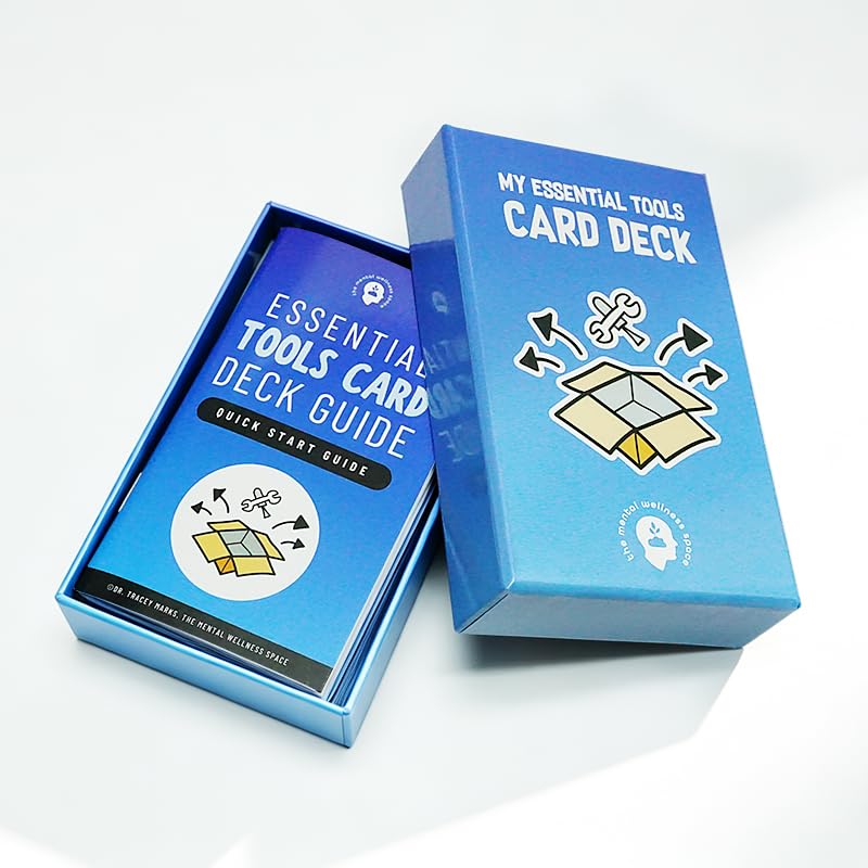 The Mental Wellness Space - My Essential Self-Care Tools Card Deck, Mindfulness Cards for Promoting Mental Coping Skills & Calm, Resilience Building for Men/Women, 1 Deck/52 Pieces with Guidebook