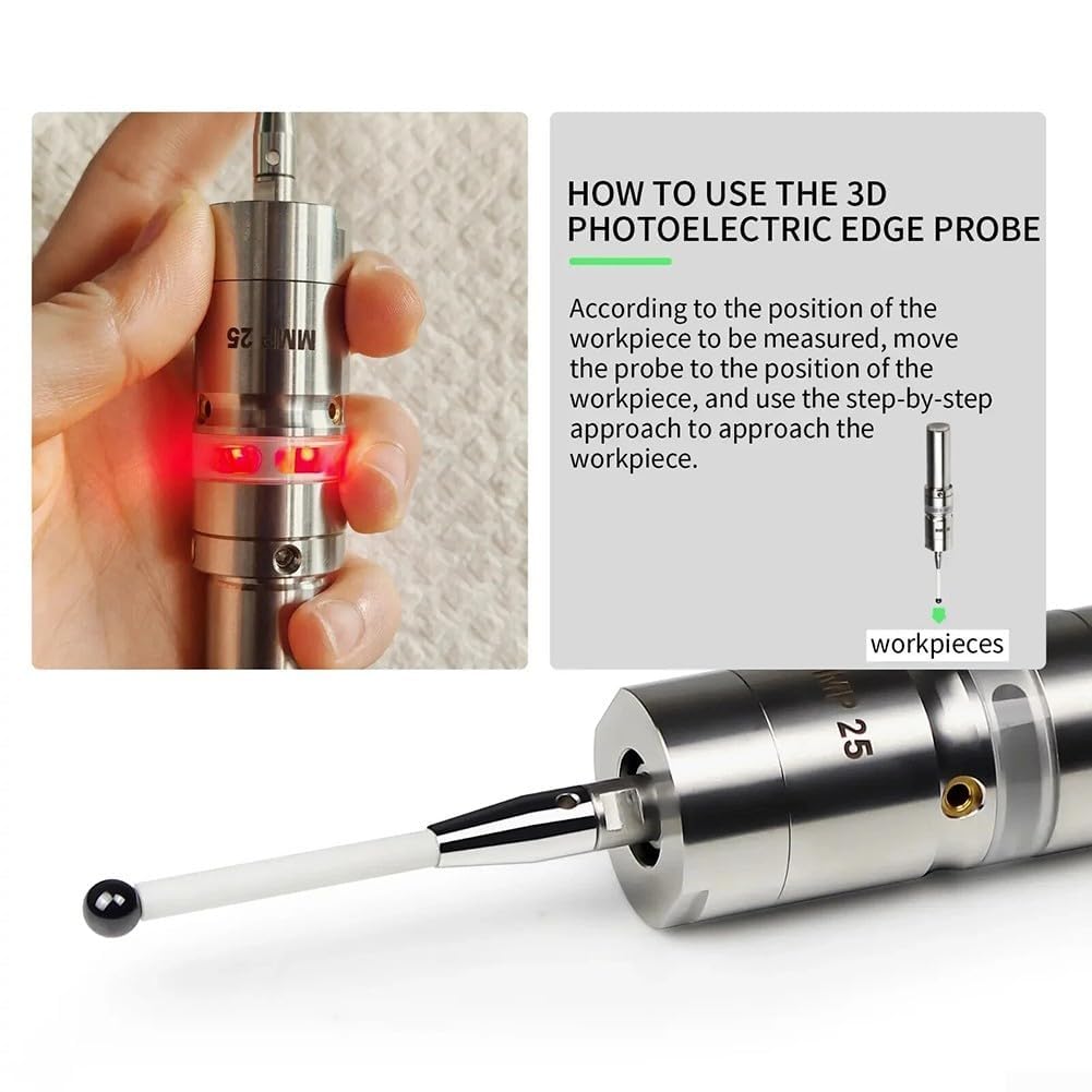 CNC 3D Photoelectric Edge Finder Probe with 0.001mm Accuracy for Machining Center Rod Detection ±X ±Y +Z Repeatability MMP25