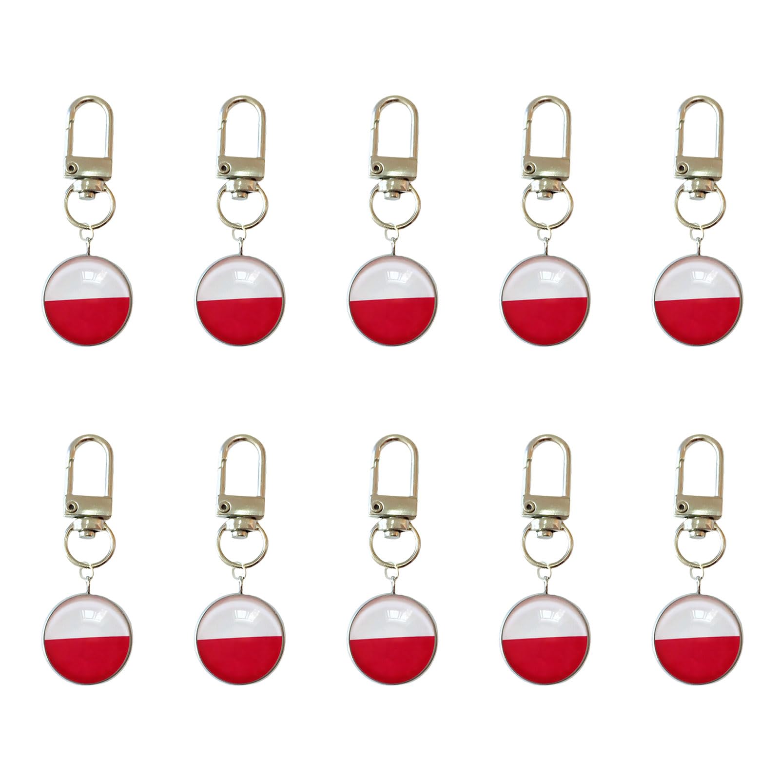 Sbshiouu 10 Piece Soccer Event Theme Keychains Strong Alloy Hook and Glass Organiser Pendant Ornament Tournament Reminder