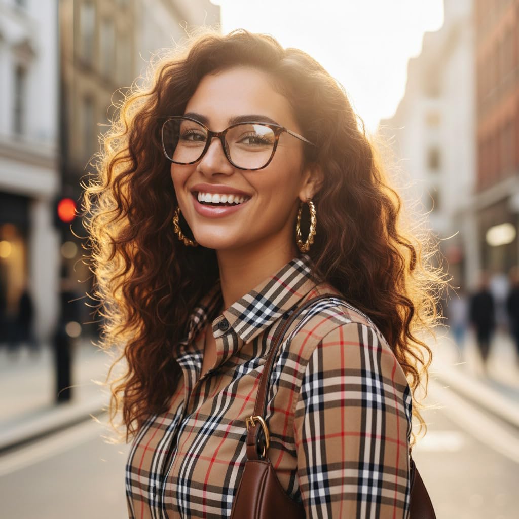 VISOONE Oversized Cat Eye Blue Light Blocking Glasses for Women Large Cute Lightweight Eyeglasses Metal Frame Calina - Image 2