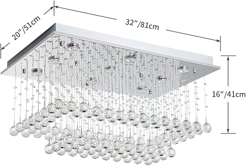 Miniatura 2 de Saint Mossi K9 Crystal Chandelier Light Fixture with 9 Lights and 2-Tier,Modern Flush Mount Ceiling Light Fixtures Modern Chandelier for