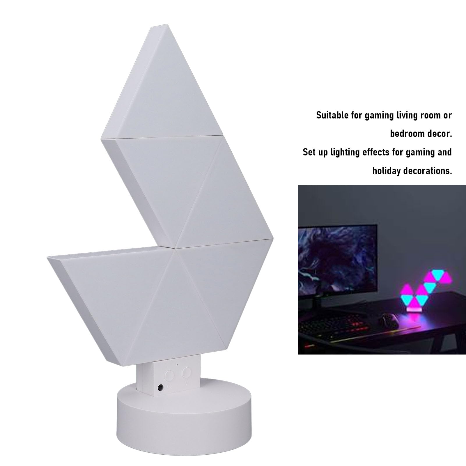 RGB-LED-Lichtpaneele in Dreiecksform, intelligente Wandleuchten mit Musik-Synchronisation, mehrfarbiges Tuya-kompatibles LED-Wandlicht für Gaming‑Zimmer und Schlafzimmerdeko,