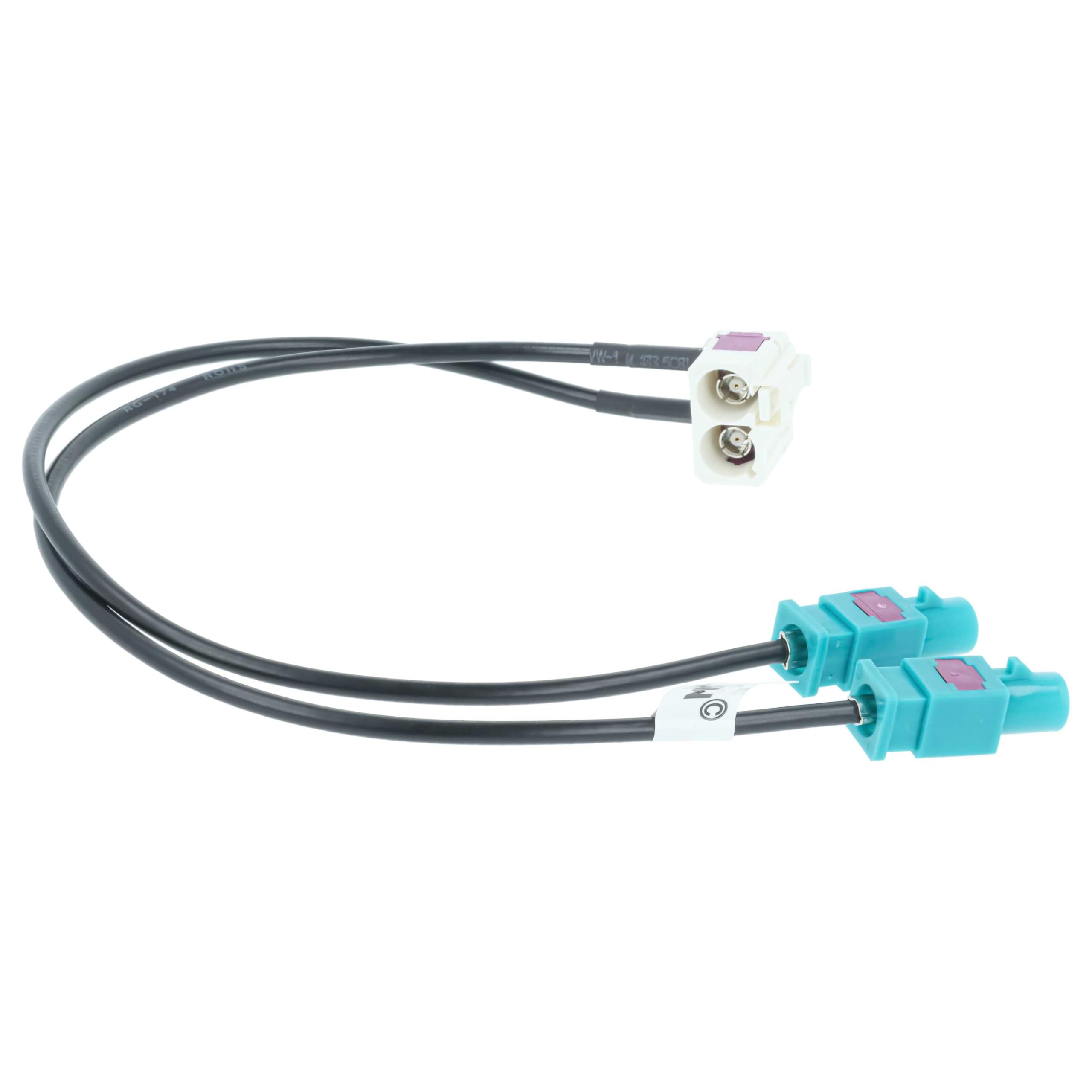 vhbw adattatore per antenna a doppio FAKRA (B) compatibile con Audi VW RNS510, RNS310, RNS 510, RNS 310 autoradio, auto - Cavo adattatore, 9 cm