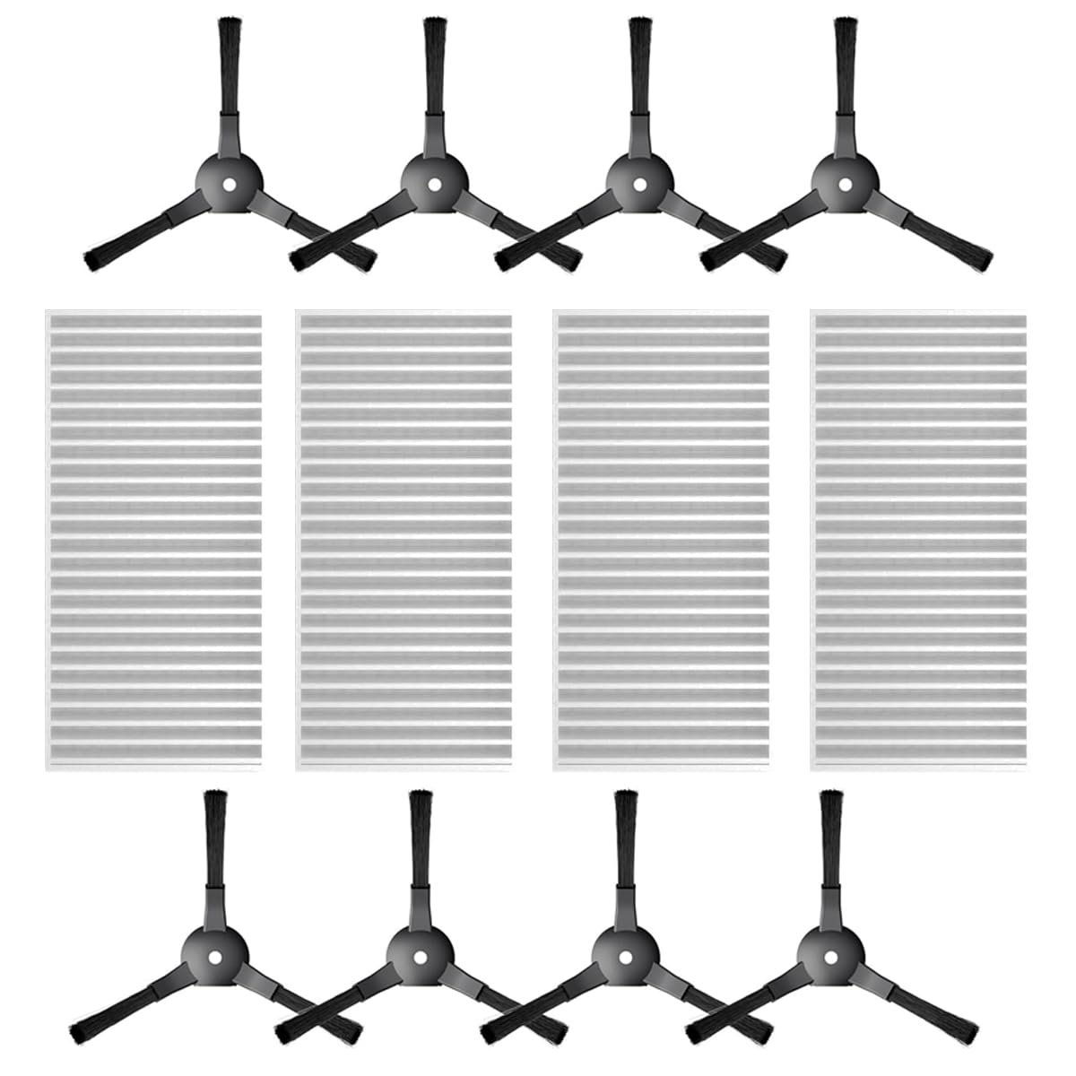 Replacement Parts Accessories for ROPVACNIC A1,S1, Tipdiy G90, VIPSUN Z1 8x Filter/HEPA 8x Side Brushes