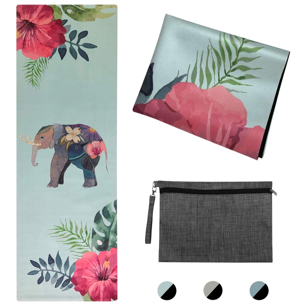 JINGYAN Tappetini da Yoga Yoga Tappetino Da Addestramento, Pieghevole Di Corsa Leggera Antiscivolo Fitness Pilates Mat Suede Coperta