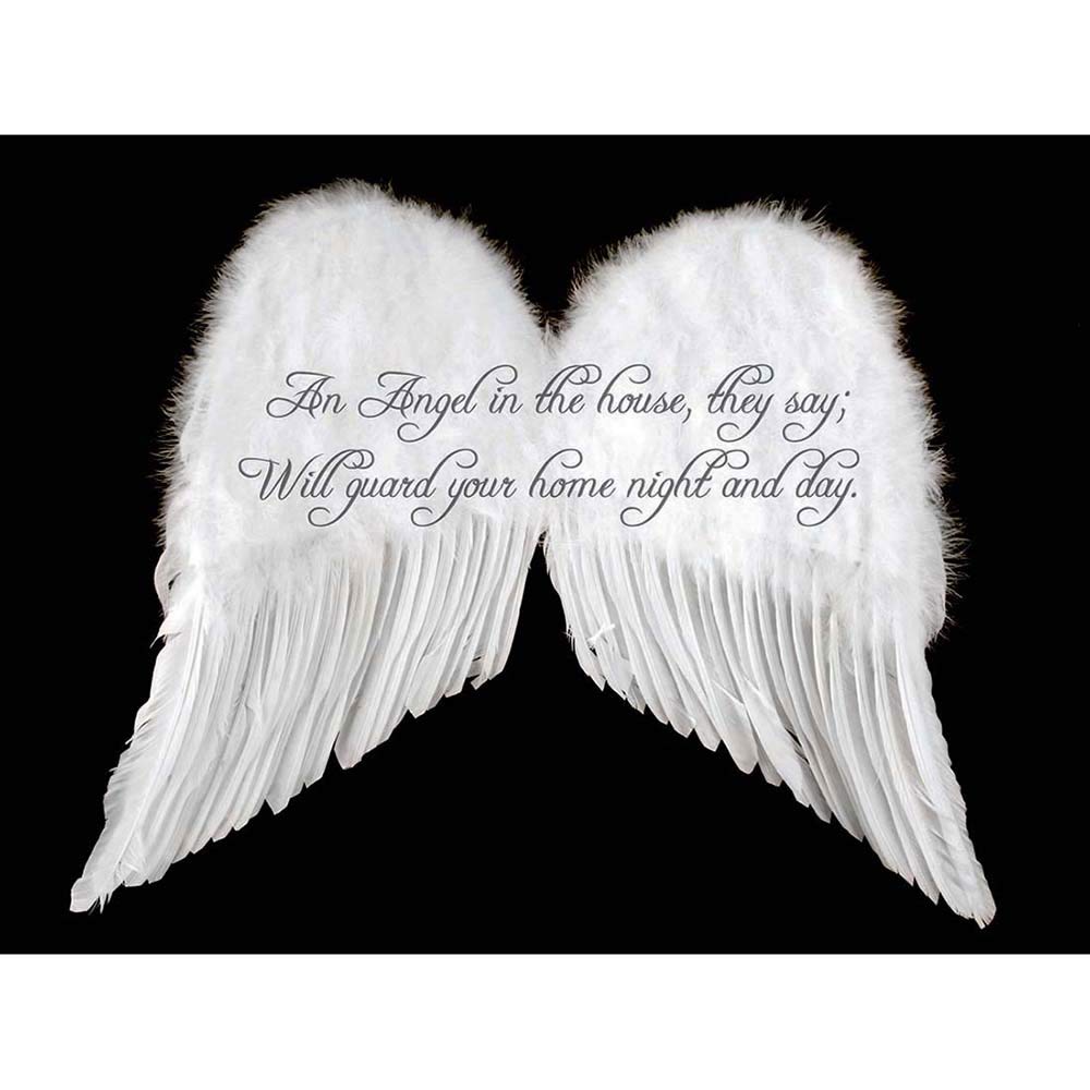 Wee Blue Coo An Angel The House Guard Home Wings Quote Motivation Typography Art Print Poster Wall Decor 12X16 Inch
