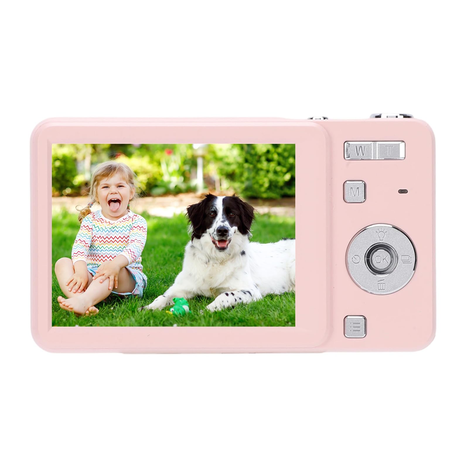 Fotocamera Digitale 4K, Fotocamera Scorrevole retrò con Messa a Fuoco Automatica HD da 64 MP (Pink) | Schermo da 2,8 Pollici, Zoom Digitale 16X, Batteria da 700 MAh, per Adolescenti Adulti Principianti