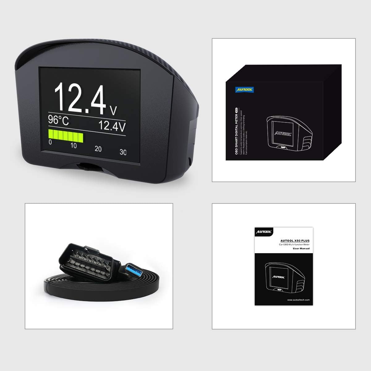 Autool X50 PLUS – Monitor multifunción para auto con soporte OBD ...
