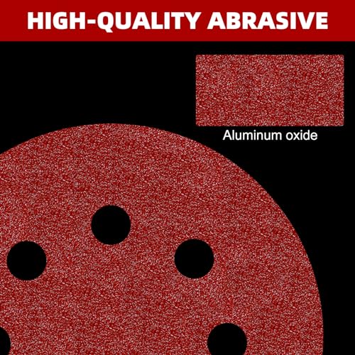 140 Stück Exzenter Schleifpapier 125mm Klett 40/60/80/120/180/240/400 Körnung Schleifscheiben Set für 8 Loch Rund Exzenterschleifer Schleifen