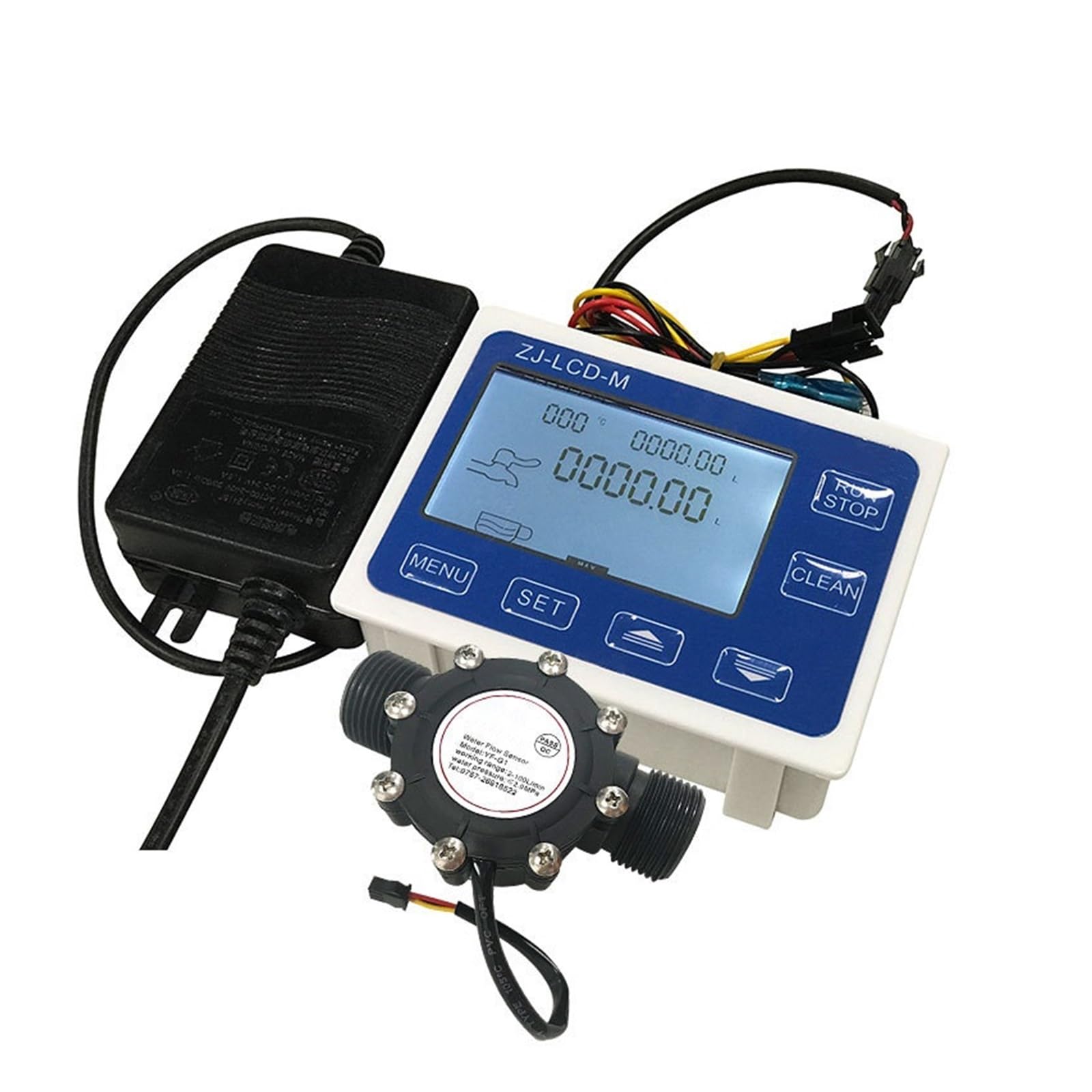 Controlador cuantitativo de Flujo con Pantalla Digital DN25, Sensor de Flujo de Agua de 1 ", Uso de válvula solenoide for controlar y Mostrar el Flujo de líquido