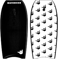 Waterkids 4'10 Kids Foam Surfboard & Leash - Soft Top Beginner Board for Easy Wave Catching & Safe Learning