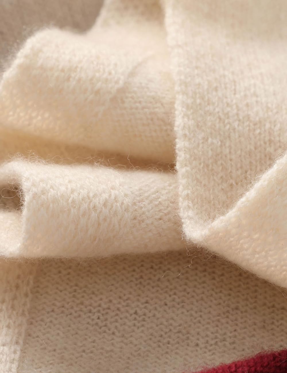 100% Cashmere Two-Tone Winter Scarf,Soft Knit Wrap, Classic Style Cold Weather Accessory ZX2245