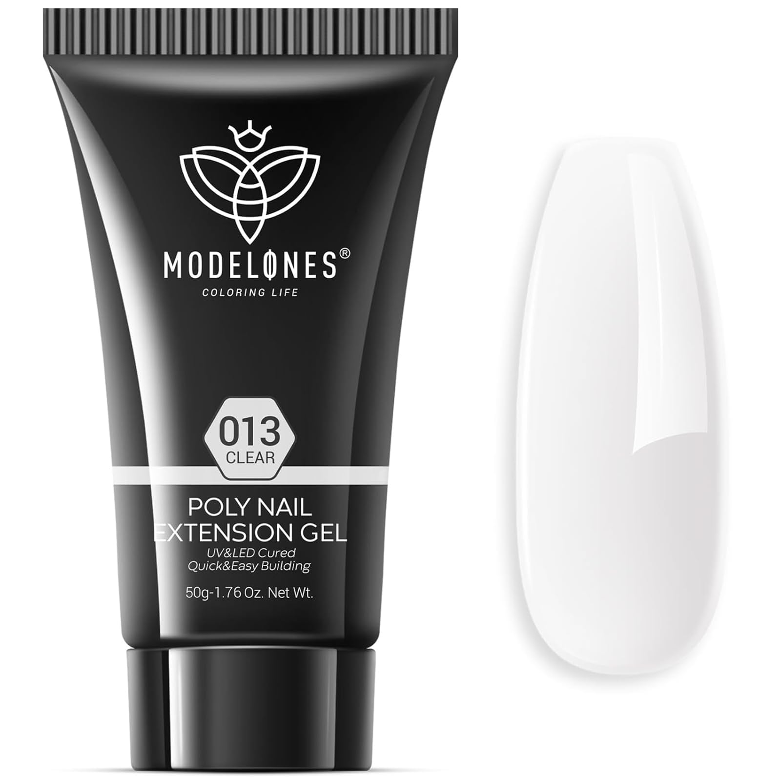 Poly Nail Gel Builder 50ML 1.76oz Clear Color Nail Extension Gel Enhancement Nail Thickening Acrylic Extension Trial Professional Technician Tool