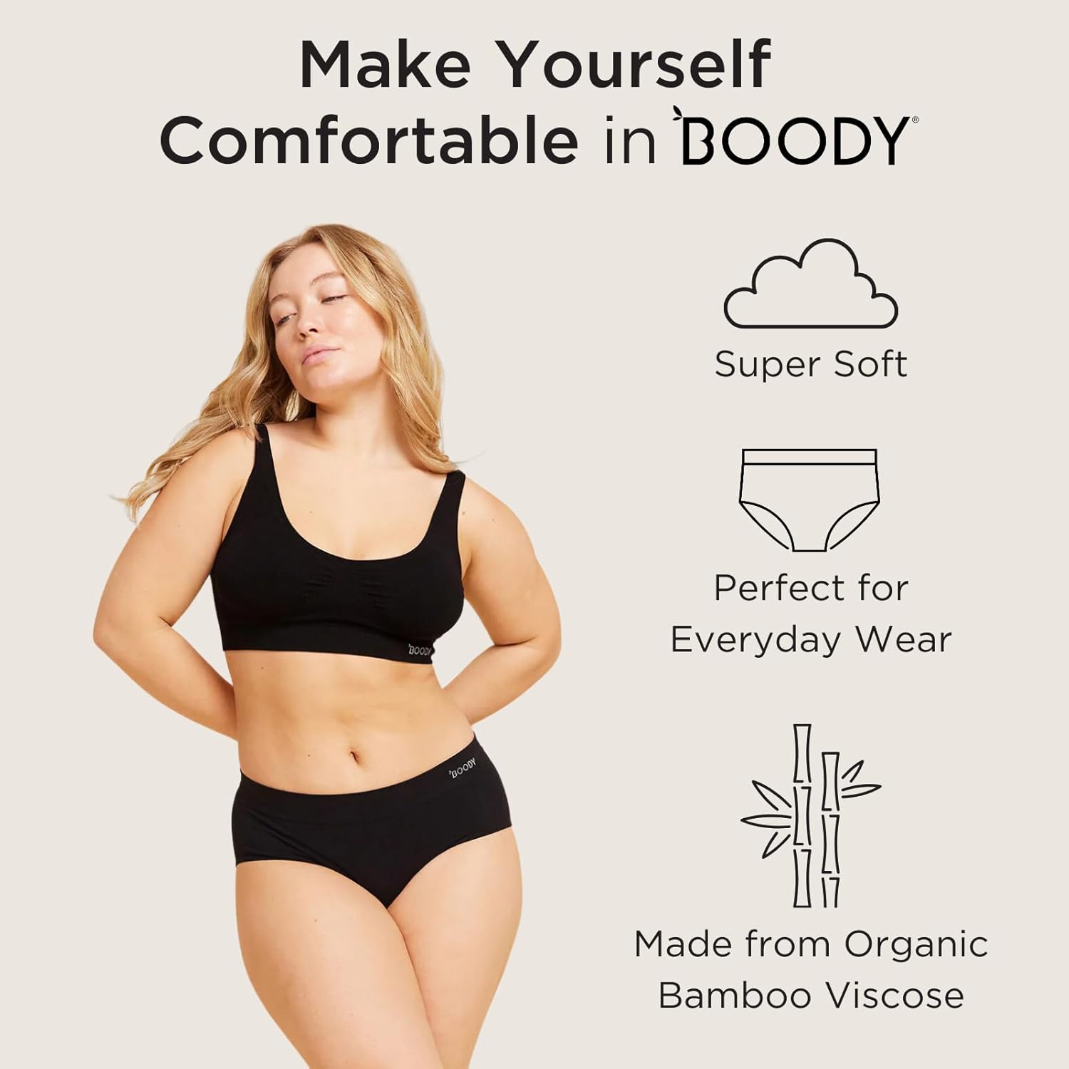 Boody -Midi Briefs -Women’s Underwear -Mid Rise, Mid-Full Coverage Fit -Flat-Ribbed Waistband -Bamboo Viscose - Image 6