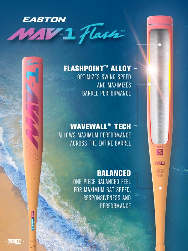 Easton | 2026 | MAV1 Flash Baseball Bat | BBCOR | -3 Drop | 2 5/8" Barrel | 1 Pc. Alloy | 32 Inch - image 3
