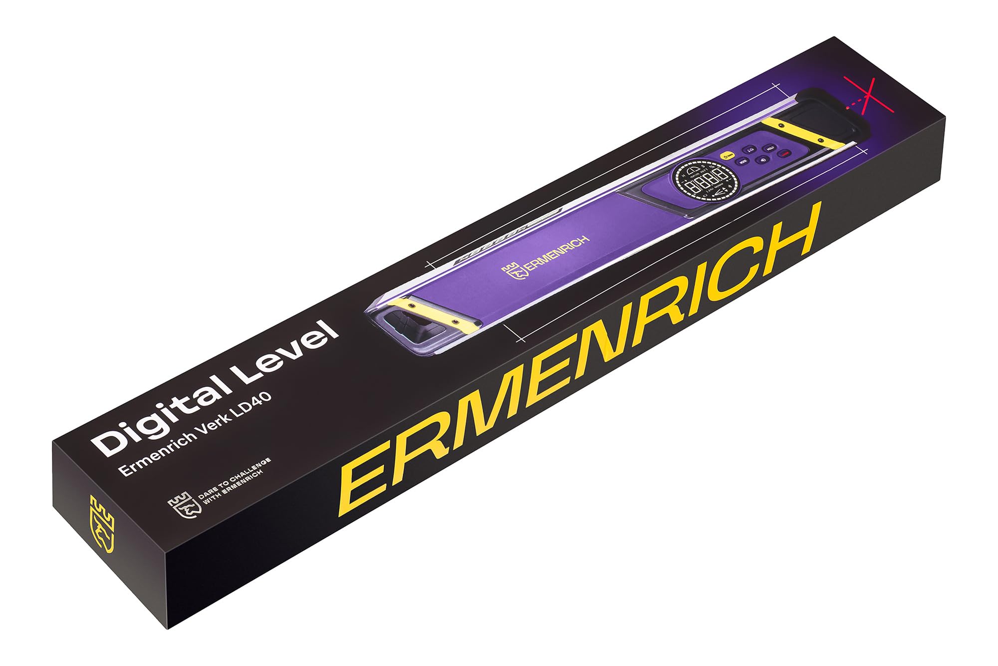 Verk LD40 Livella Digitale con Laser Integrato 0–360° Livella Elettronica 402 mm Cambio Unità Precisione ±0.1° Display LCD Spegnimento Automatico Allarme Sonoro IP54 per Edilizia e Fai da Te