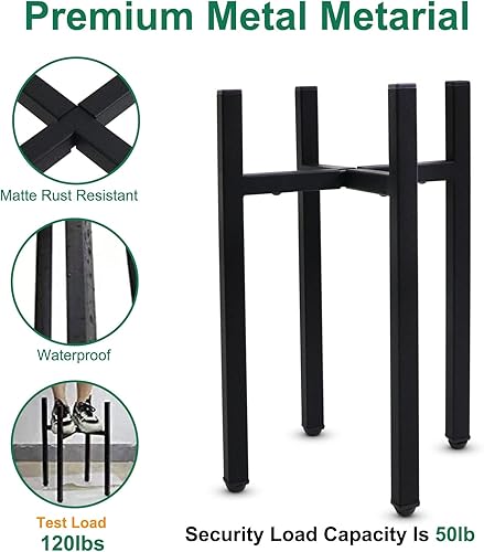 Miniatura 4 de Soporte para macetas, soporte ajustable para macetas, soporte alto moderno de mediados de siglo para interiores, soporte de metal para macetas de