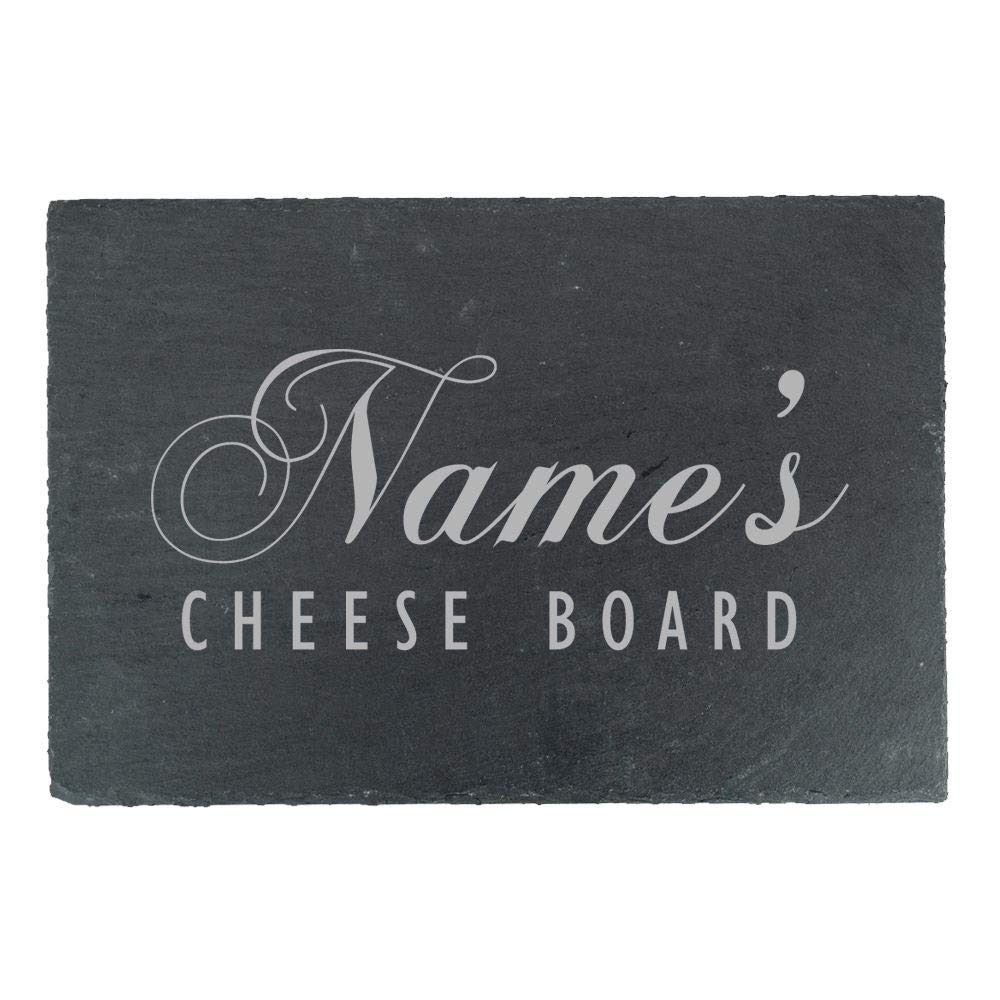 All Things Personalised Grey Personalised Engraved Rectangular Slate Cheeseboard With Name's Cheeseboard Design, Personalise With Any Name, Perfect For Any Cheese Lover For Any Occasion