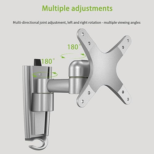 Miniatura 3 de Foldable Aluminum Alloy Wall Mount 18kg Load Capacity for 13-32 Inch Screens Space Saving Design Aluminum Televisions Mount