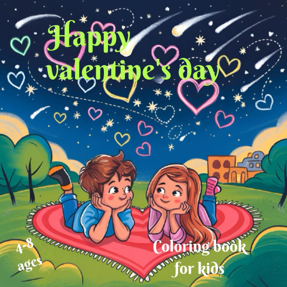 Easy valentine coloring book for kids: Simple and Cute Valentine’s Day Coloring Pages for Kids Ages 4–8 with Hearts, Animals, and Lovely Designs