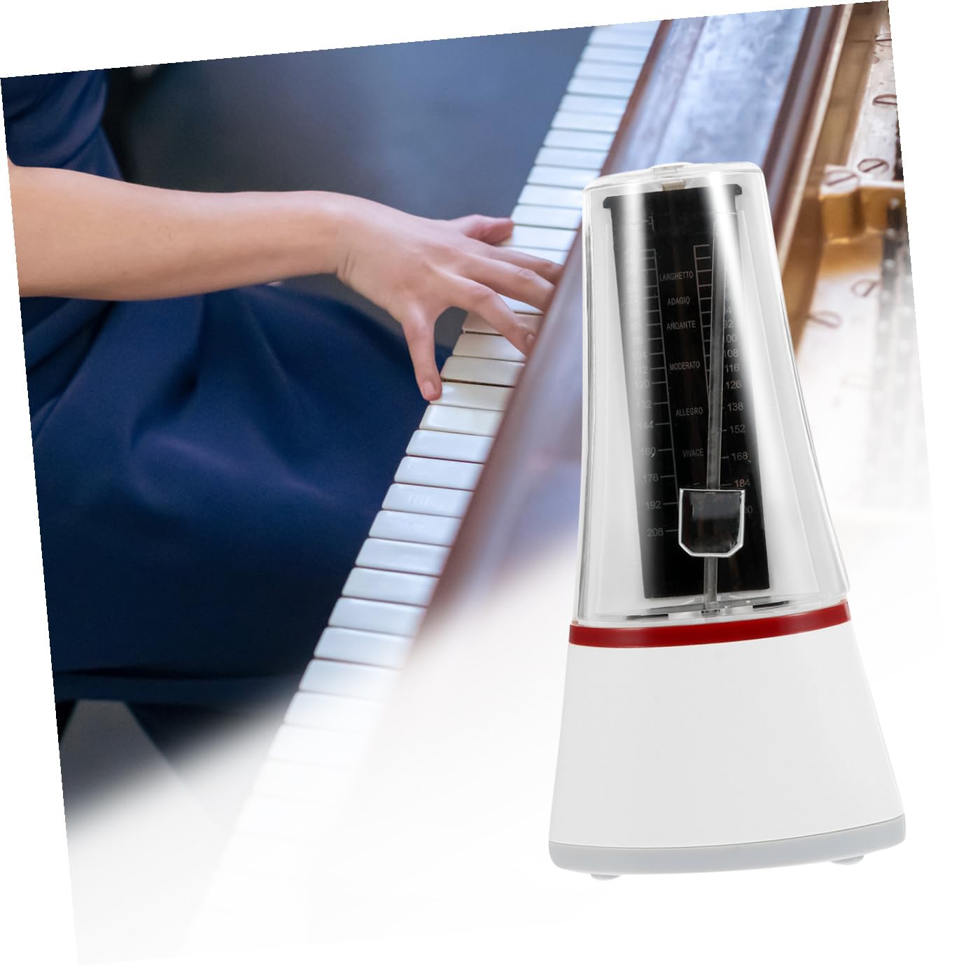 Abaodam Kleines Mechanisches Metronom für Klavier und Gitarre mit Weißem Abs Gehäuse und Präzisem Takt für Anfänger und Musikalische Übungen