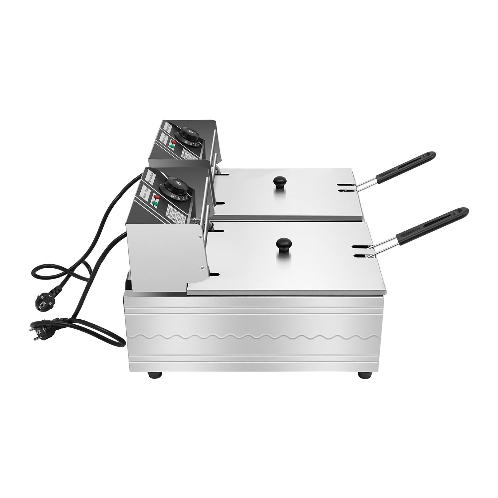 Friggitrice elettrica doppia vasca 6l,friggitrice professionale,friggitrice olio