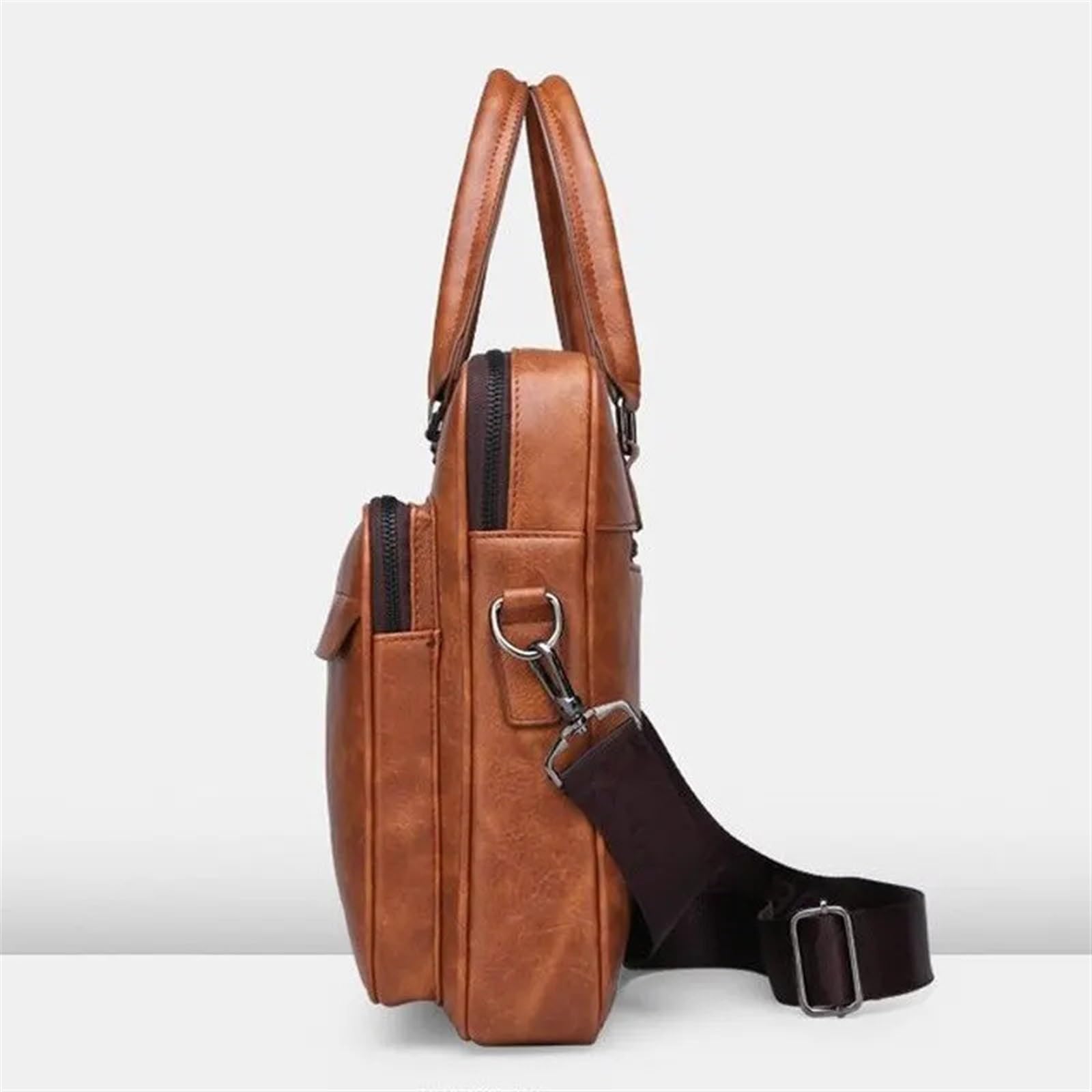 Funda Tableta Bolso de Archivo for Hombre, Bandolera Hombro, Bolso portátil Gran Capacidad for Ordenador, Ocio, maletín Negocios Mochila portátil(Bruin)