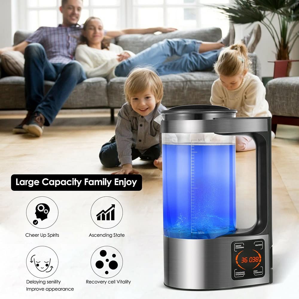 Generador de Agua de hidrógeno de 2L Máquina de Agua Rica en hidrógeno Máquina de fabricación de jarras de Agua alcalina de hidrógeno de microelectrólisis SPE y PEM Hacen Contenido de hidrógeno de