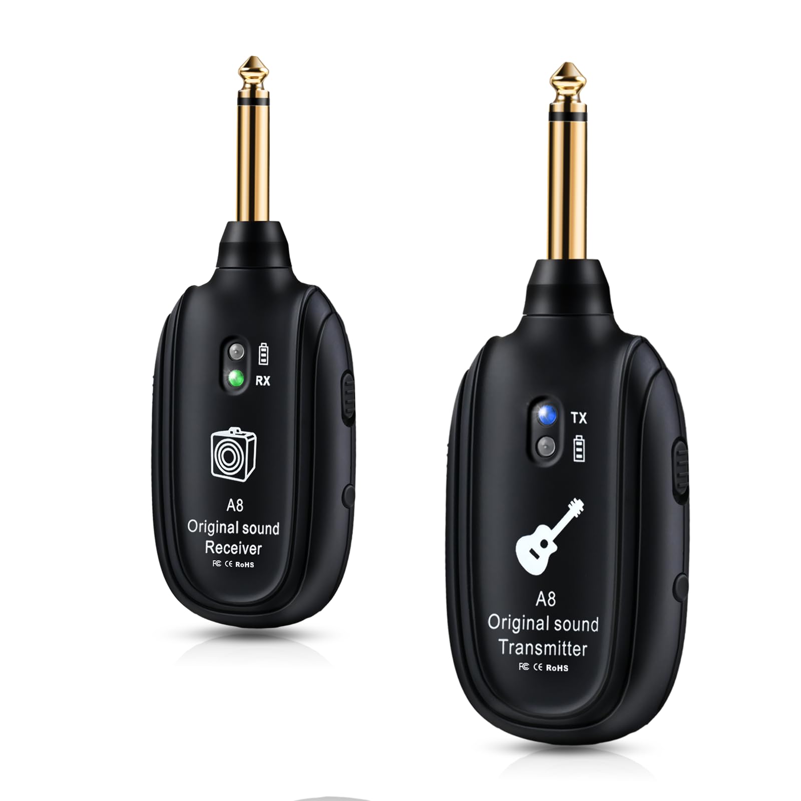 A8 Wireless Guitar System UHF, Rechargeable Lithium Battery, 30 m Range, Plug & Play for Guitar, Violin, Keyboard (1TX+1RX)-image-15