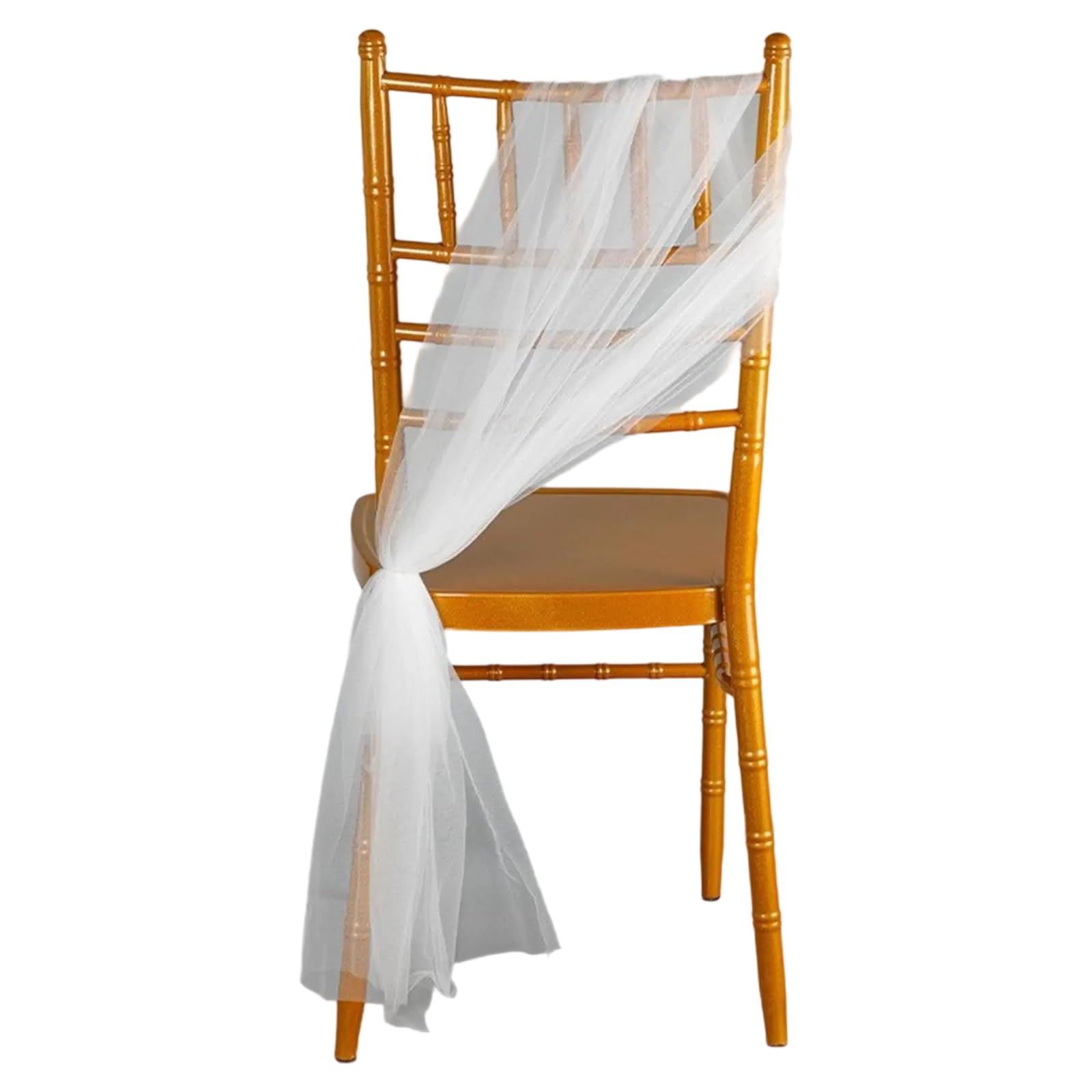 alloneslife Seethrough Tulle Chair Sash for Wedding Decoration Soft and Breathable Chair Decors for Wedding Planner and Formal Event Sash